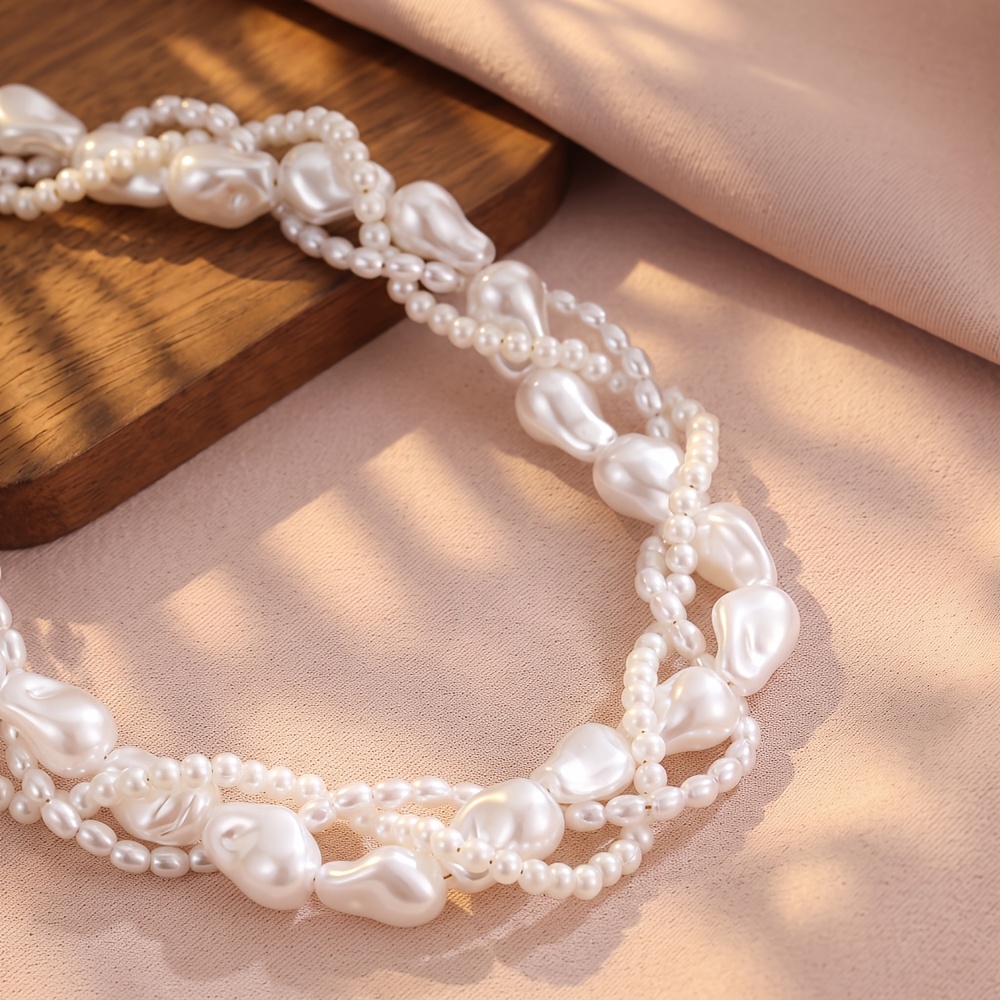 Women's Bohemian Irregular Baroque Imitation Pearl Neck Chain
